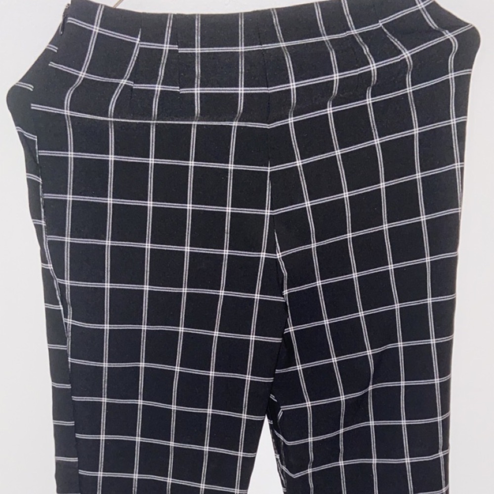 Zip up jean/leggings striped black and white